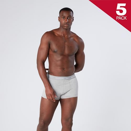 Reebok Boyes Boxers for Men | Pack of 5 Mens Sports Trunks, Breathable & Stretchable Cotton Underwear for Men | Multipack Boxer Shorts