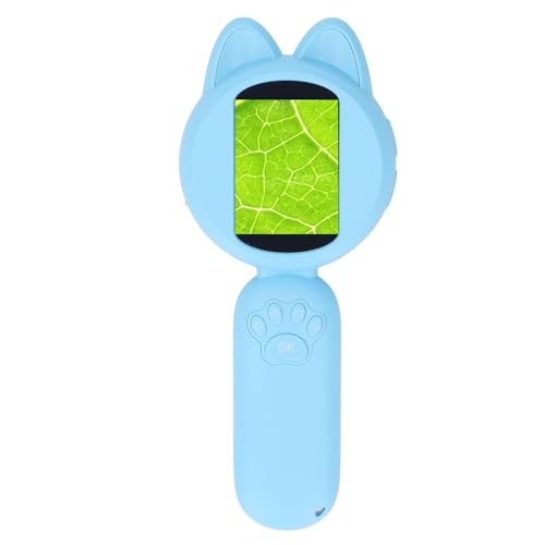 Microscopio portátil de bolsillo azul con pantalla HD IPS para jóvenes científicos