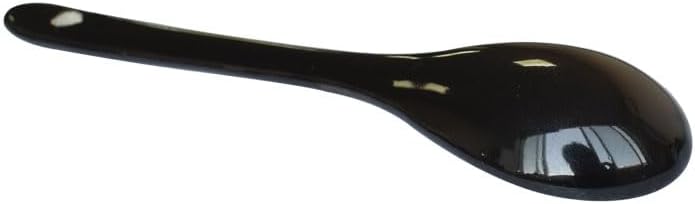 Black 6 pcs Porcelain Egg Spoons Ceramic Spoons 4.7 inch Coffee Dessert Yogurt Tea Milky Tea