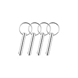 4 Stück Edelstahl Schnellablöser Pin mit federbelasteten Kugel Endkreis Ring Edelstahl, Bimini -Oberteile für Bootezubehör (8x55mm)