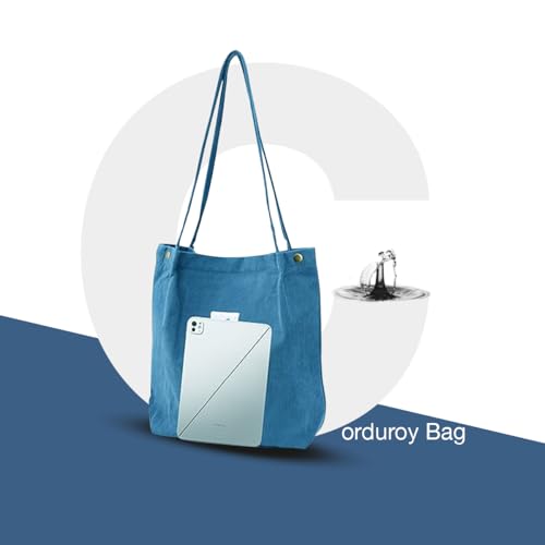 Image of Lyrovo Women Corduroy Shoulder Tote Bag for Work Beach Travel and Shopping Grocery