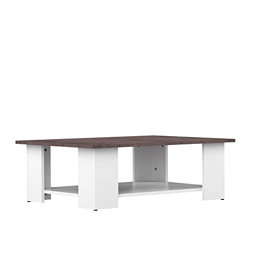TemaHome 2082A2198X00 Table Basse, Blanc/Béton, 89 x 31 x 67 cm Cover