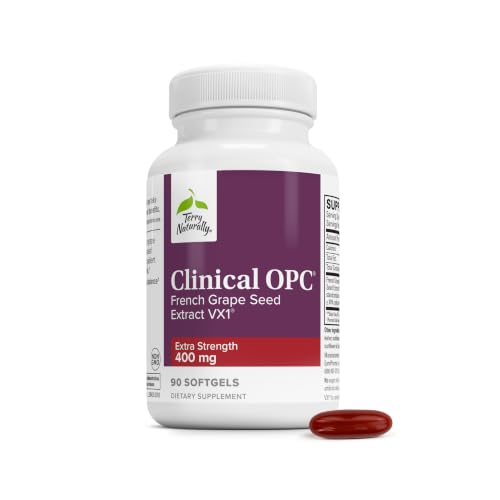 Terry Naturally Clinical OPC Extra Strength - Healthy Heart & Artery Support - Aids Brain Health & Function for Focus and Concentration - Offers Antioxidant Activity - 400 mg 90 Softgels