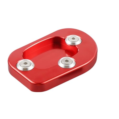 Extension de plaque pour béquille moto Honda XR650L évitant l'enfoncement latérale rouge