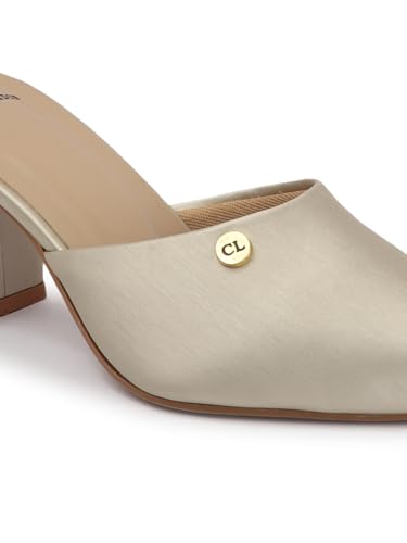 Image of Carlton London Women Comfortable Fashion Pointed Toe Heeled Mule Shoes for Daily use, Office use, Casual use
