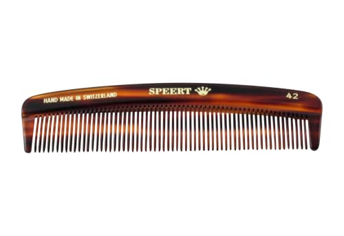 Speert #42 Fine Tooth Hair Comb Handmade Swiss Tortoise Acetate for Styling