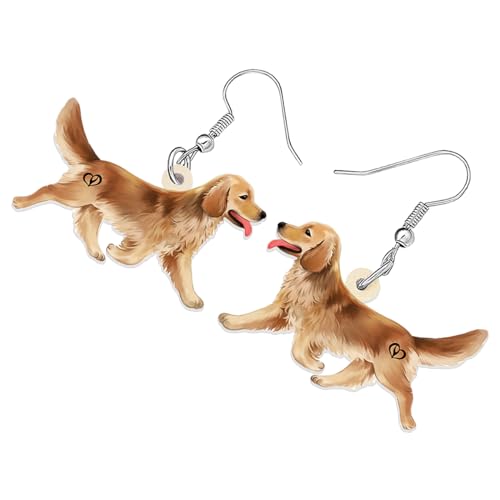 Valentine's Day Gifts – Acrylic Heart Labrador Retriever Dog Earrings, Dangle Drop Puppy Jewelry For Dog Lovers