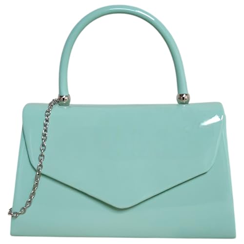 Image of fi9® BNWT Retro Tote Patent Leather Bridal Wedding Evening Handbag Party Purse Clutch Shoulder Hand Bag (Mint Green)