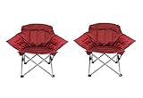 Zenithen Limited Portable Guidesman Padded Folding Chair for Camping and Recreation (Red, Pack of 2)