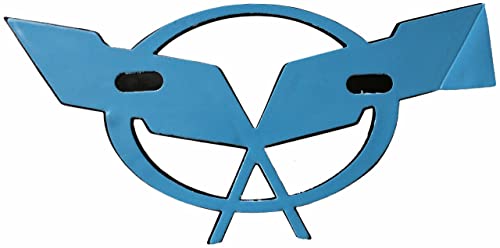 Image of Pair Set 1997-2004 Corvette C5 Front Nose Emblem and Rear Deck Lid 3D Crossed Flags Badge Replacement for Corvette ((1Pc Rear Deck Emblem Only US Flag 2 Color))