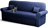 Cozy Interior® | Premium Sofa Überzug 3 Sitzer Dunkelblau | weich & bequem | Stretch Sofabezug mit idealer Passform | Couch Überzug | 185-235cm