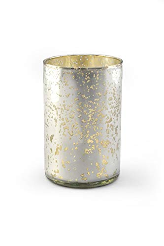 Serene Spaces Living Antique Silver Cylinder Vase Vintage-Style Handmade Mercury Glass Finish for Weddings Parties Events Measures 6 Tall and 3.5 Diameter