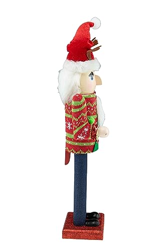 Casse-noisette de Noël en bois cadeau Ugly Sweater 35cm