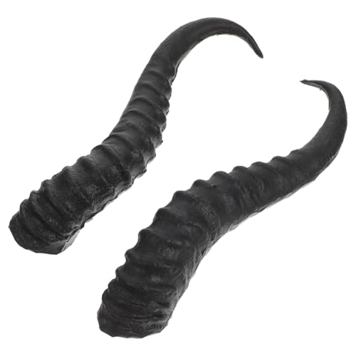 DEARMAMY 1 Paar Gothic-Schafshorn Schwarze Partyhörner Künstliche Hörner Diy- Kunststoffgeweihe Für Halloween Cosplay Party Kostümzubehör