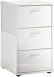 FMD Möbel, 642 101 Virginia 1 Up Nachtkonsole, Holz, hochglanz weiß, Maße 35.0 x 40.0 x 62.5 cm (BHT)