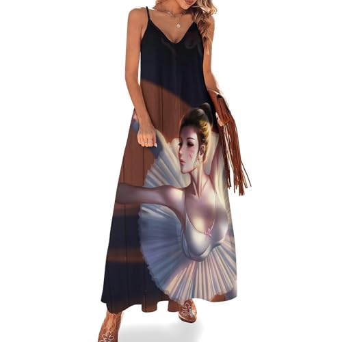 Robe longue pour femme été sans manches style ballet girl