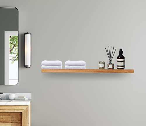 1 Pack 36" Solid Cedar Wood Floating Shelves, Brushed Finish, Wall Mounted For Home Living Room Bathroom #TOP6