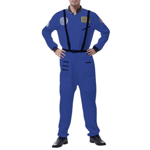 Generisch Disfraz de astronauta para hombre, disfraz de astronauta, cosplay, espacio, cómodo, elegante, informal, festivo, transpirable, Halloween, fiesta, carnaval, ropa para adultos