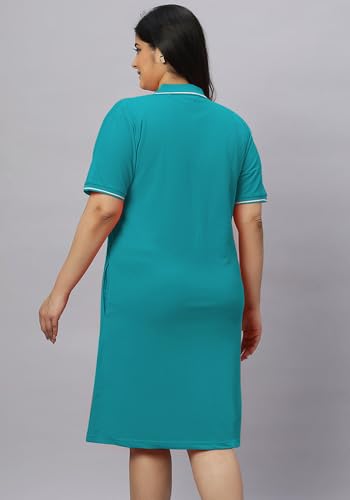 Image of Wear Your Opinion Women's Plus Size Soft PQ Polo Collar Neck Tipped Tshirt Dress
