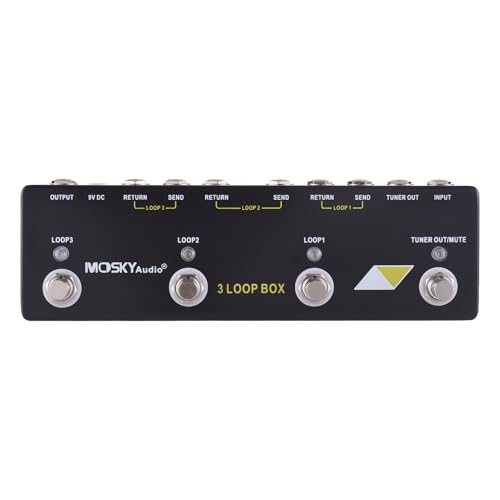 Switcher de pédale de guitare Walmeck à 3 canaux en aluminium avec boucle de dérivation