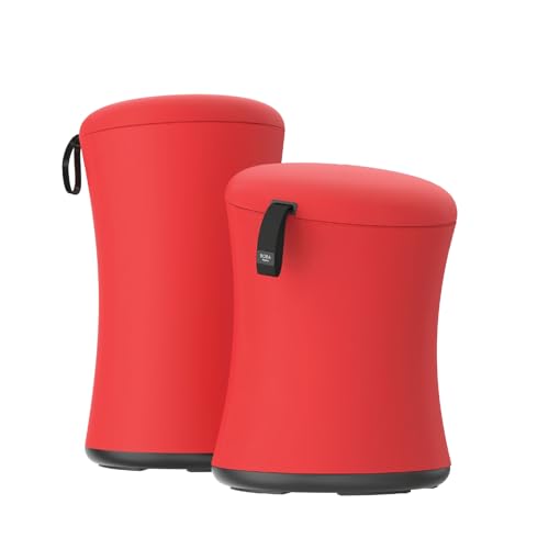 Image of TopJob Boba Chair Stylish Active Wobble Stool, ADHD Chair, Improves Posture and Focus, Ergonomic with Height Adjustable Stool for Adults Children for Home Office, Study Room (Scarlet)