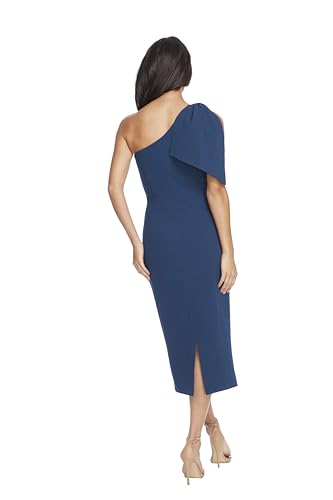 Image of Dress the Population Womens Tiffany One Shoulder Bow Detail Midi Sheath Dress