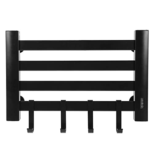 ZQFIDFYR Towel Warmer Wall Mounted Towel Warmer 304 Stainless Steel Heated Towel Rack Hard Wired Towel Dryer, Electric Hot Towel Rail with Timer (Plug in)