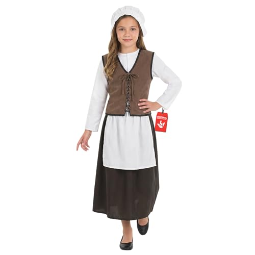 Fun Shack Disfraz Medieval Niña Cocinera, Disfraces Campesina Medieval, Traje Lavandera, Disfraces Criada, Disfraz Carnaval Niña - L