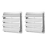Simple Deluxe 18-Inch Square Aluminum Automatic Gravity Shutter Louver Vent, Silver,2-Pack
