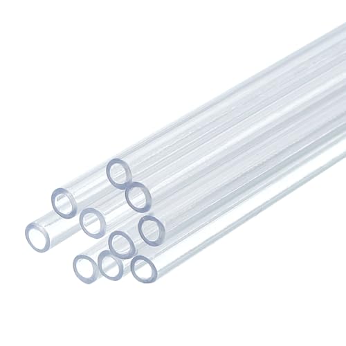 uxcell 10 Pcs Clear Plastic Rigid Tubing 2mm ID x 3mm OD,