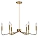 ACANER Brushed Gold Chandeliers for Dining Room, 6-Light Modern Farmhouse Chandelier, Brass Candle Style Hanging Light Fixture for Living Room Bedroom Kitchen Island