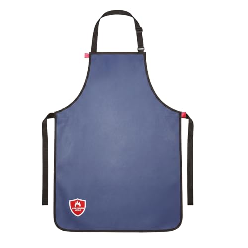 Prepared Hero Fireproof Apron for Grilling & BBQ Withstands 1100F Doubles as Fire Blanket Quick-Release Straps Full Torso Coverage Fire-Resistant Patent Pending Blue 1 Pack