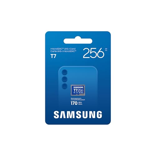 Image of Samsung microSDXC T7 256GB, Transfer Speeds Up to 170 MB /s, Made for Casual Gamers, Amateur Creators, & Everyday Users (MB-MB256T /AM)