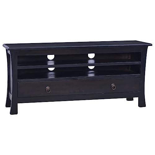 LLEZKBR Centres de divertissement et meubles TV - Meuble TV - Noir clair - Café - 100 x 30 x 45 cm - Bois d'acajou massif