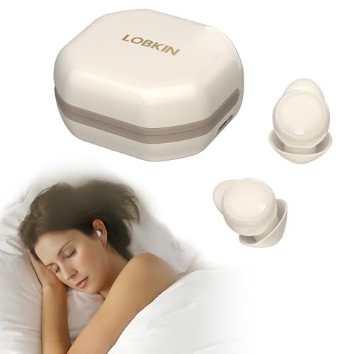 LOBKIN Ear Buds Sleep Headphones Earbuds for Side Sleepers Wireless Bluetooth 5.3 Mini Invisible Ultra-Light Earphones in Ear Headsets with Mic Noise Blocking Comfortable Fit for Sleep Workout