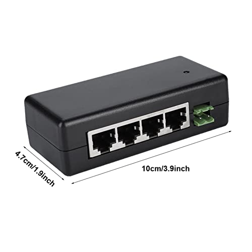 Fuente de Poder PoE ASHATA DC12V-48V con 4 Puertos Adaptador PoE Injector Ethernet para Cámara IP miniatura 5