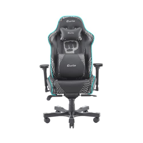 Clutch Chairz – Ergonomic Gaming Chair, Video Game Chairs, Office Chair, High Chair and Lumbar Pillow for Computer Desk – Pewdiepie LED Edition Throttle Series Grey (Extra Large).