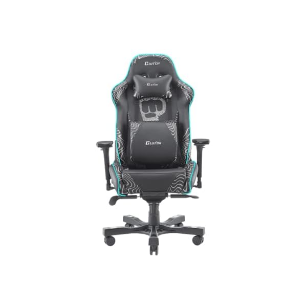 Clutch Chairz – Ergonomic Gaming Chair, Video Game Chairs, Office Chair, High Chair and Lumbar Pillow for Computer Desk – Pewdiepie LED Edition Throttle Series Grey (Extra Large).