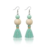 Light Green Earrings for Women Danging Handmade Green Tassel Earrings for Women