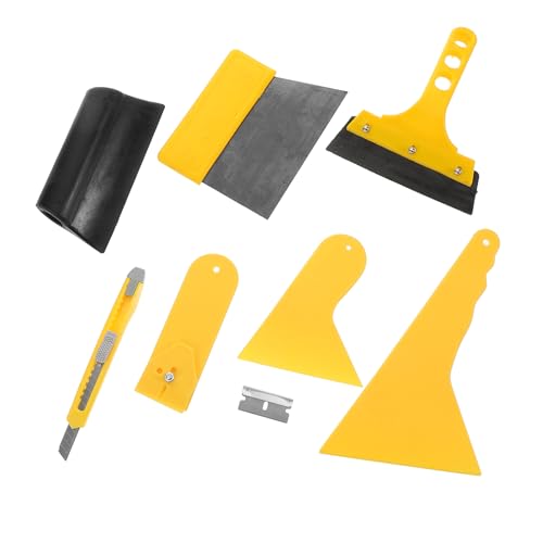 MUCKLILY 1set Automotive Window Film Installation Tool Kit Handle Scraper and Multi-Functional Squeegee for Tinting Cars Furniture and Electronics