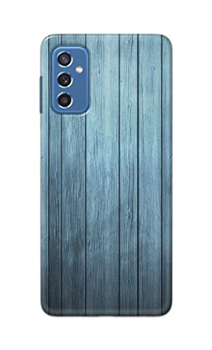 Image of Printed Hard Back Cover Case for Samsung Galaxy M52 5G Back Cover (Wooden Blue) -1302
