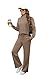 XIEERDUO Womens Plus Size Lounge Sets Fall Trendy Two Piece Travel Outfits Winter Long Sleeve Tracksuit Airport Loungewear Mock Neck Sweatsuit Wide Leg Track Suit Vacation Clothes Clothing Khaki 3XL