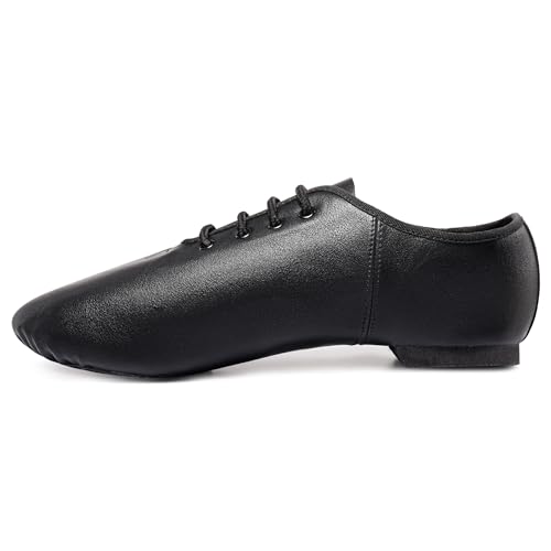 Image of Linodes Leather Lace Up Unisex Jazz Shoe for Women and Men's Dance Shoes