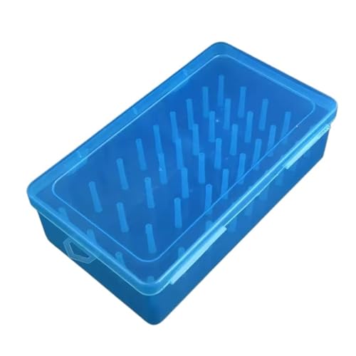 Hohota 42 Axis Sewing Threads Storage Box Bobbin Carrying Case Container Holder Transparent Needle Wire Storage Organizer Sewing Reel(Blue)