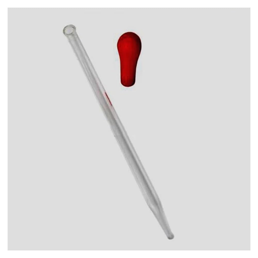 Pipeta cuentagotas de vidrio, Pipetas de vidrio con cabezal de goma, gotero de transferencia y tapa de borosilicato (paquete de 10)(Length 9cm)