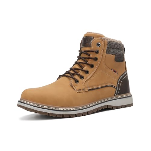 ANALEAF Mens Snow Boots Warm Winter Boots Non Slip Fur Lined Outdoor Shoes