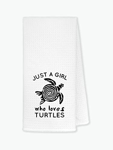Fulsoe Just A Girl Who Loves Turtles Kitchen Towels Dishcloths 24"X16",Marine Life Farmhouse Ocean Animal Sea Turtle Beach Towels Bath Towels Hand Towels,Gifts For Turtle Lovers Women Girls #TOP7