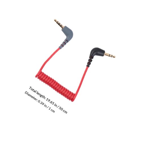 Cable de audio extensión 3.5mm rojo 0.75m 2 piezas miniatura 2