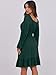 ANRABESS Womens Dress Long Lantern Sleeve Square Neck Elastic Waist Ruffle Flowy Swing A-Line Short Dresses 2025 Fall Fashion Deep Green Small