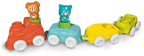 Clementoni Clemmy-Soft Animals Train-Gioco Prima Infanzia 6 Mesi (Italiano, Inglese, Francese, Tedesco, Spagnolo, Olandese E Polacco), Made in Italy, Multicolore, 80516